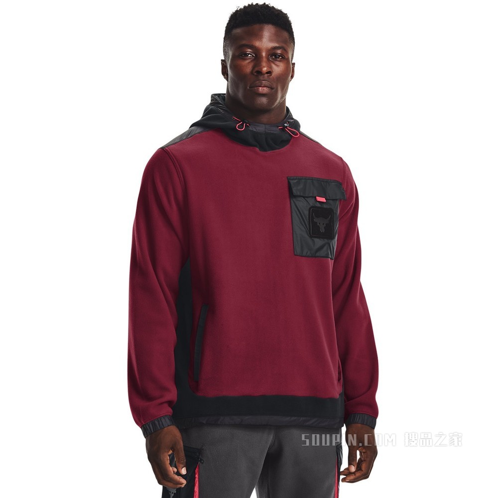 男士Project Rock强森Micro抓绒连帽上衣