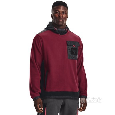 男士Project Rock强森Micro抓绒连帽上衣