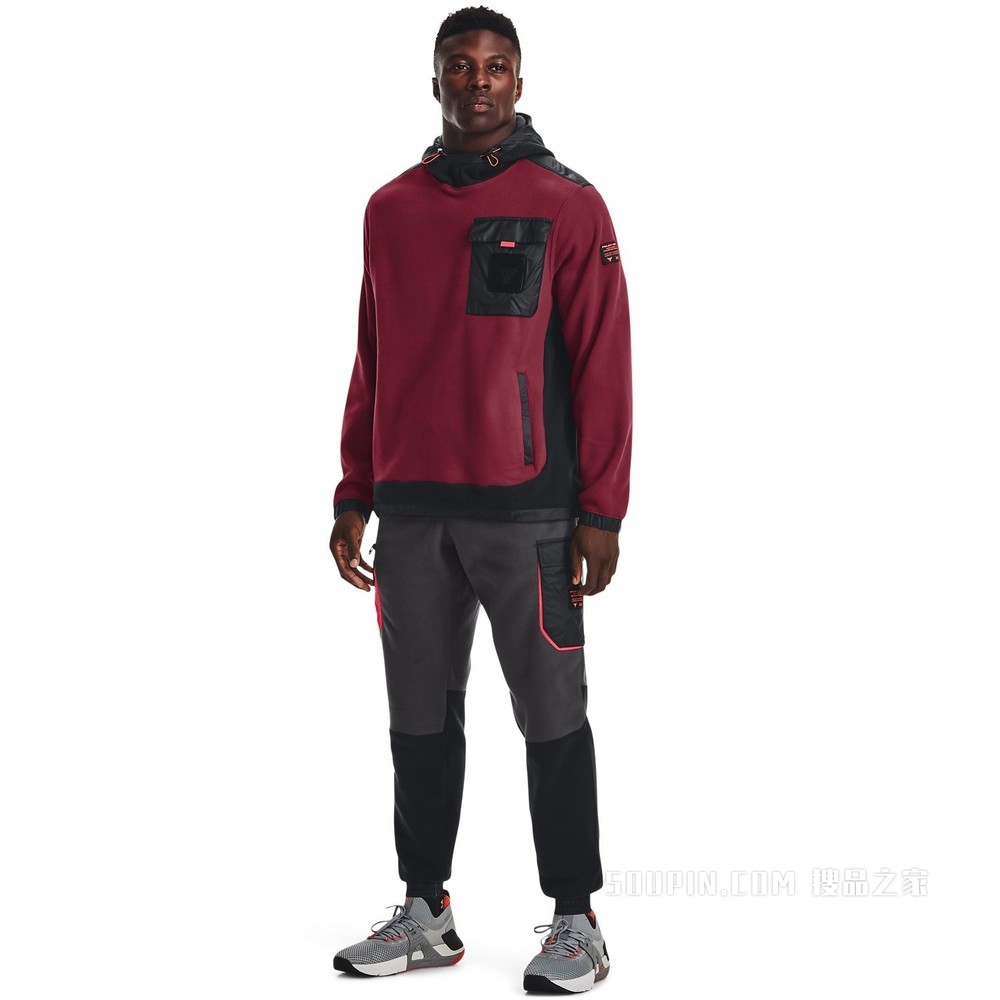 男士Project Rock强森Micro抓绒连帽上衣