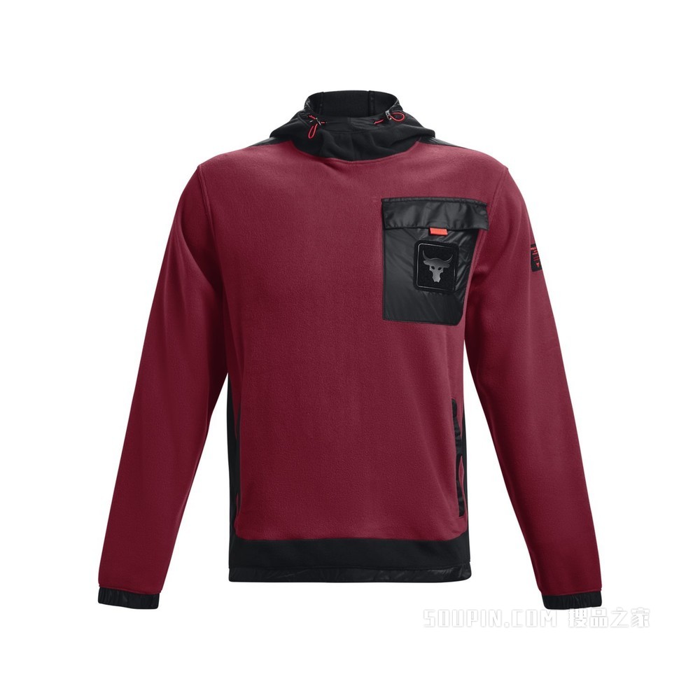 男士Project Rock强森Micro抓绒连帽上衣