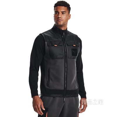 男士Project Rock强森Micro抓绒全拉链马甲