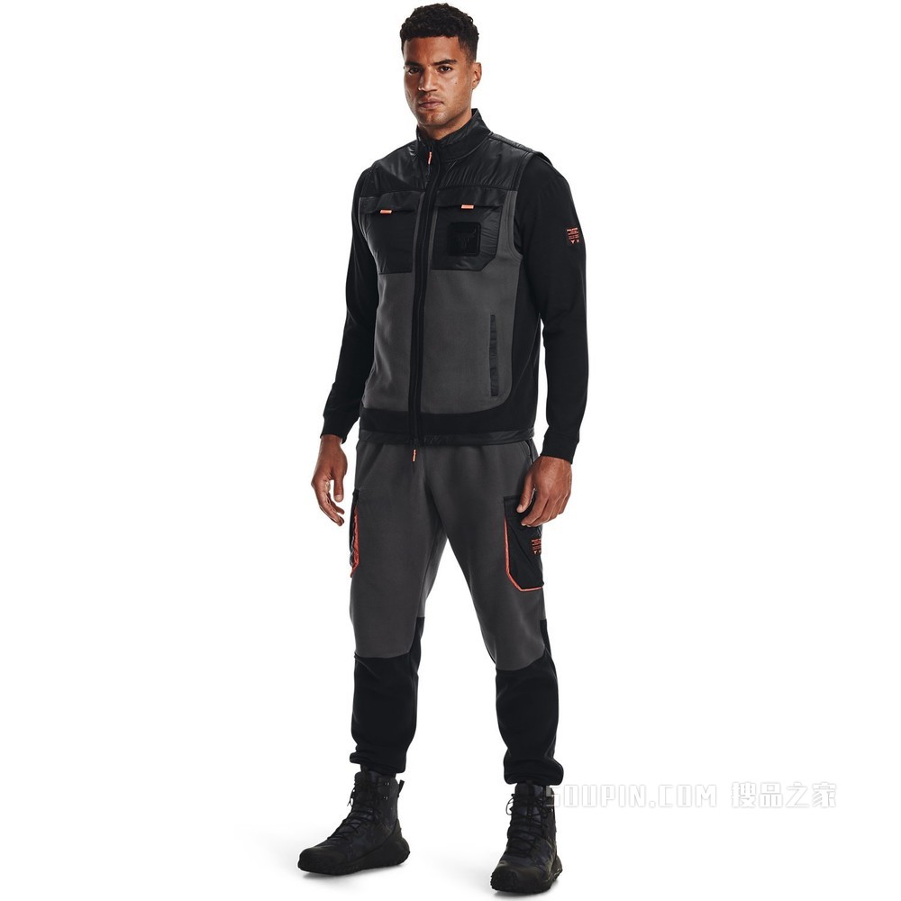 男士Project Rock强森Micro抓绒全拉链马甲