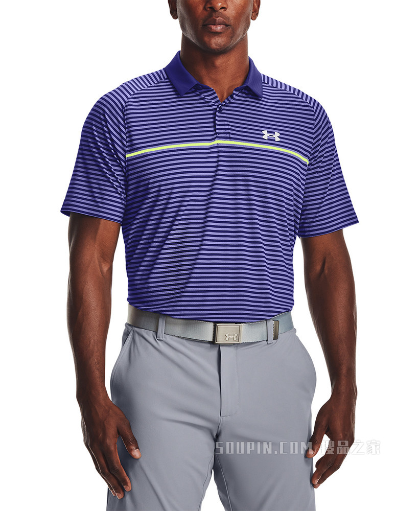 男士UA Iso-Chill Hollen条纹Polo衫