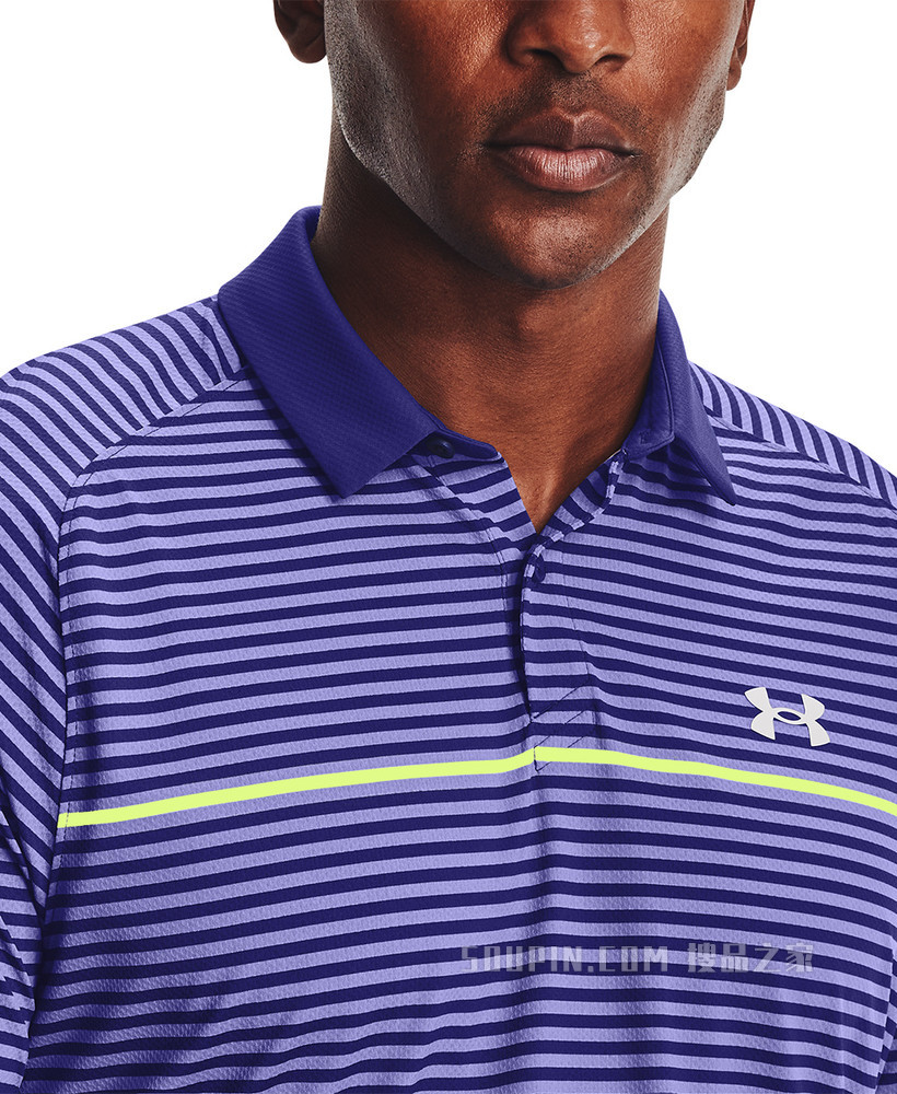 男士UA Iso-Chill Hollen条纹Polo衫