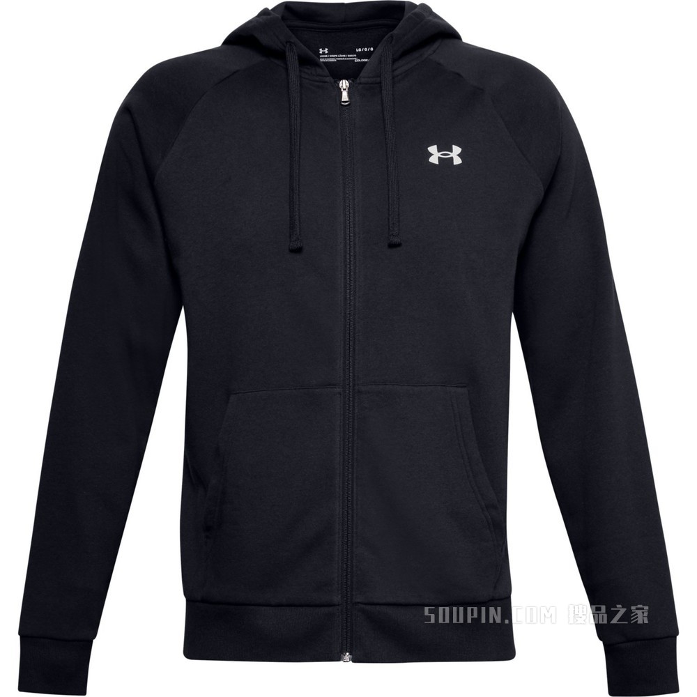 男士UA Rival Cotton拉链连帽上衣