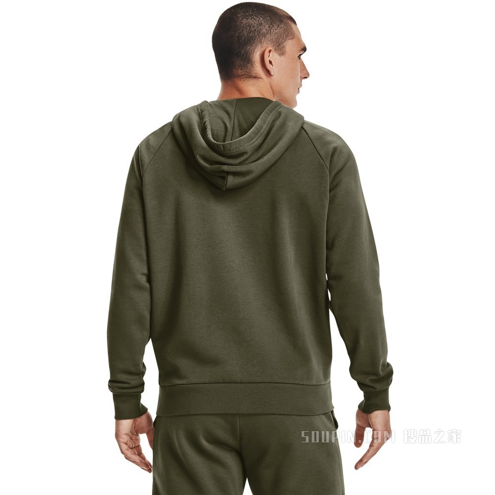 男士UA Rival Cotton拉链连帽上衣