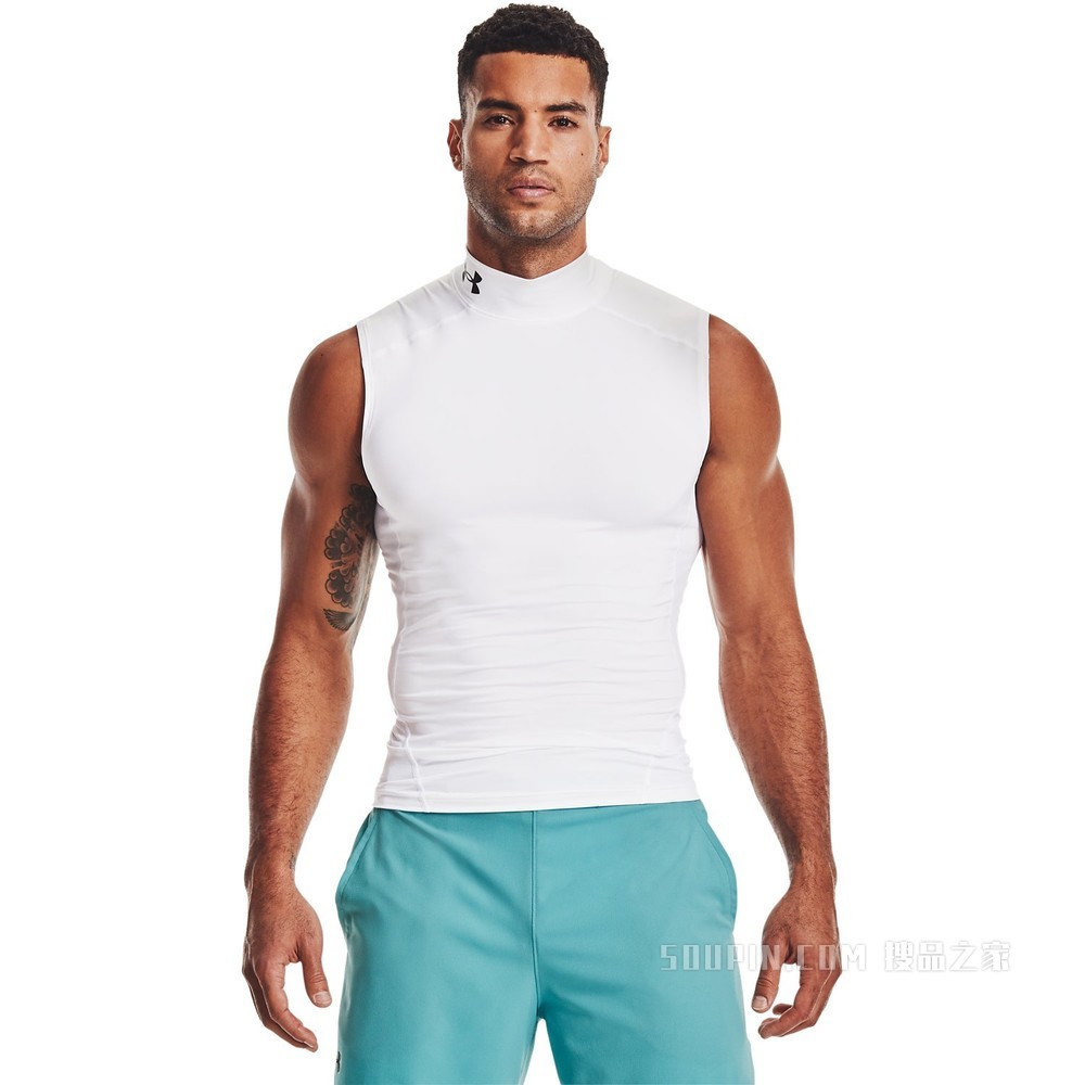 男士UA HeatGear® Armour高领无袖T恤