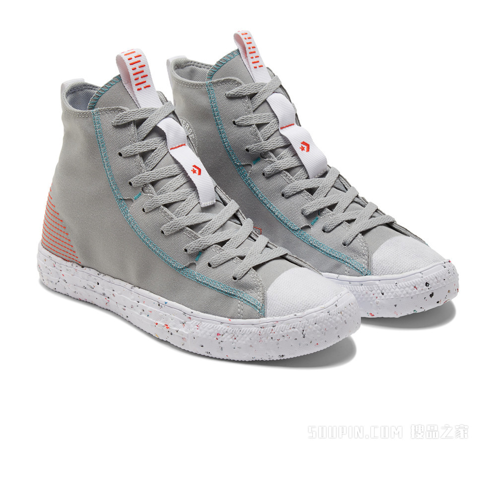 【男女同款】Chuck Taylor All Star Crater 中性 灰石色/橙红色