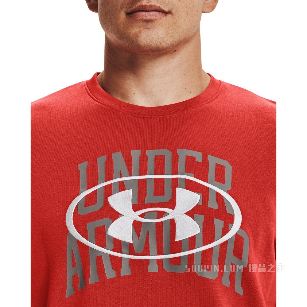 男士UA Rival Terry Lockertag Overlap Crew圆领上衣