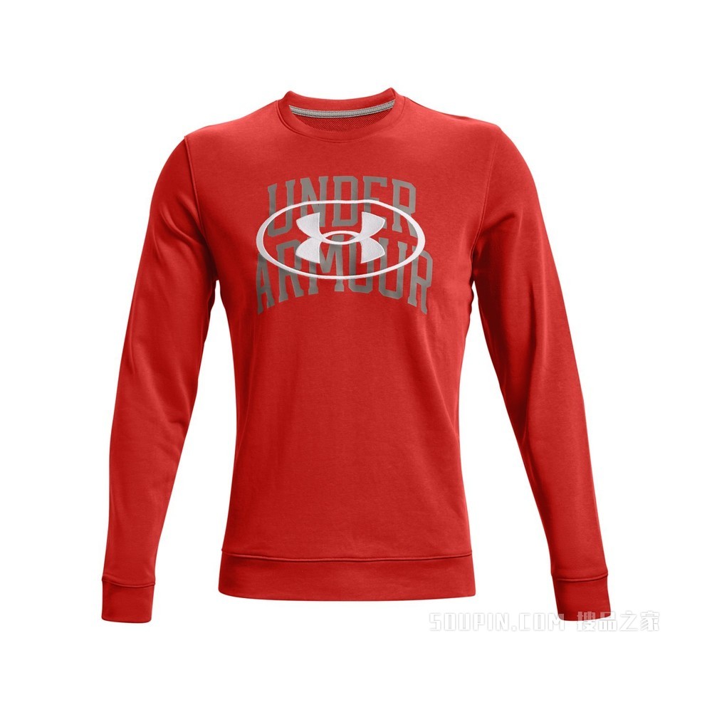 男士UA Rival Terry Lockertag Overlap Crew圆领上衣