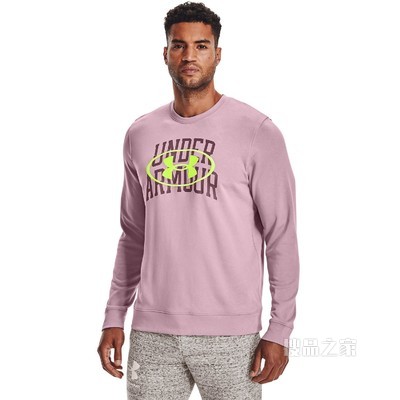 男士UA Rival Terry Lockertag Overlap Crew圆领上衣