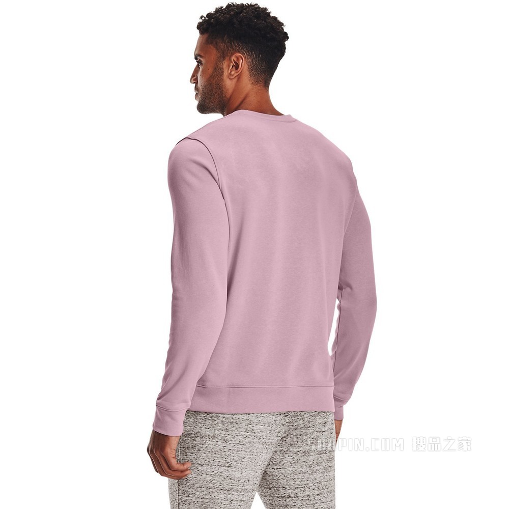 男士UA Rival Terry Lockertag Overlap Crew圆领上衣