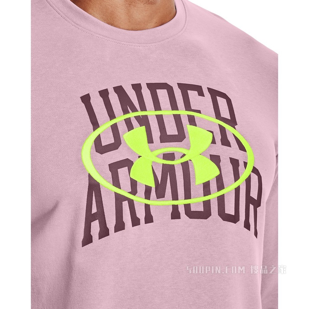 男士UA Rival Terry Lockertag Overlap Crew圆领上衣