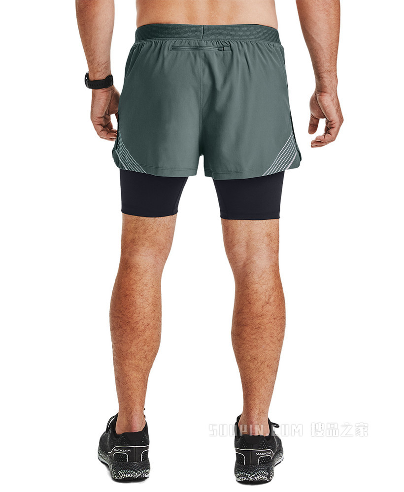 男士UA RUSH二合一跑步短裤