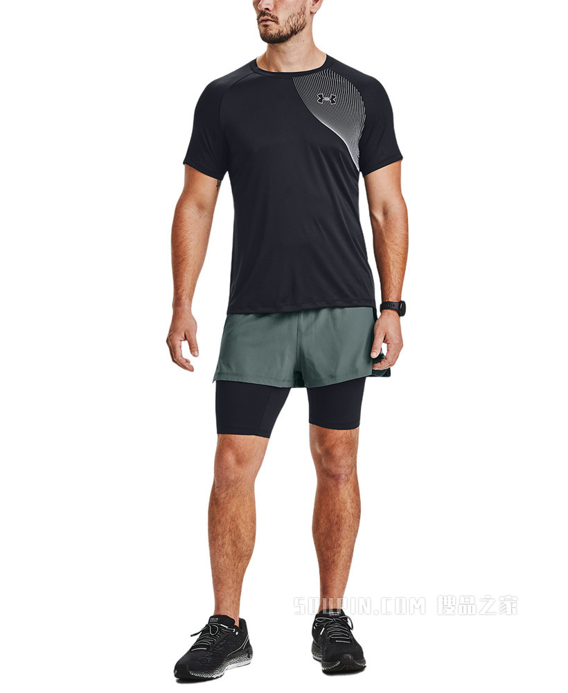 男士UA RUSH二合一跑步短裤