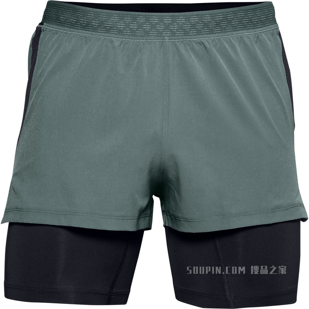 男士UA RUSH二合一跑步短裤