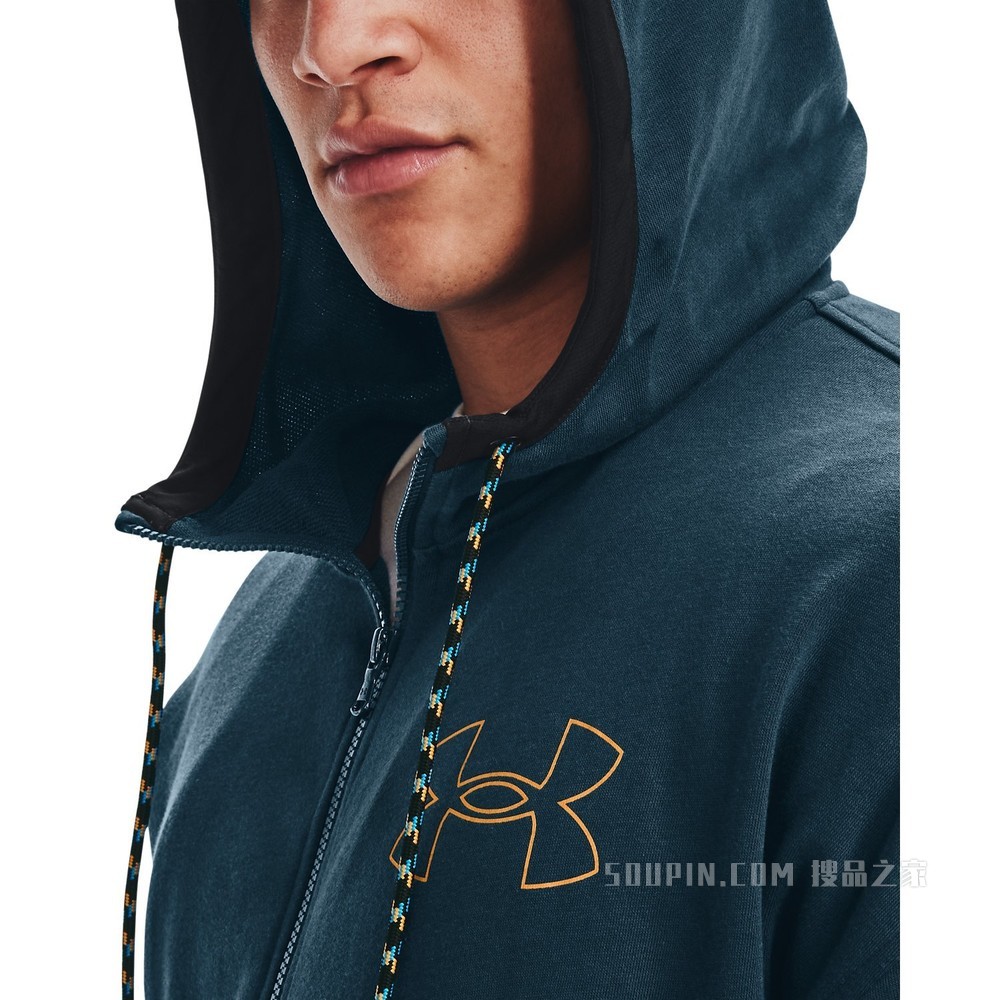 男士UA Rival Terry Scribble全拉链运动上衣