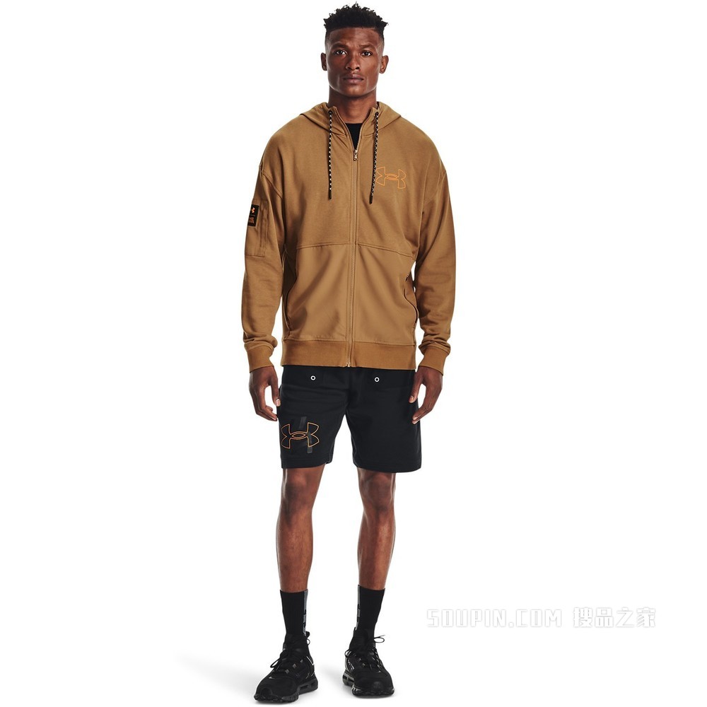 男士UA Rival Terry Scribble全拉链运动上衣