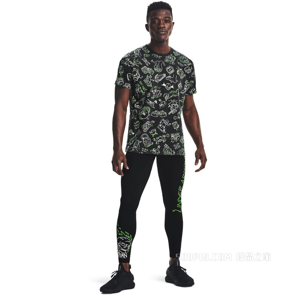 男士UA Your Face Off Print跑步短袖T恤