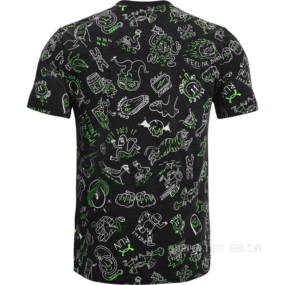 男士UA Your Face Off Print跑步短袖T恤