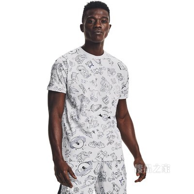 男士UA Your Face Off Print跑步短袖T恤