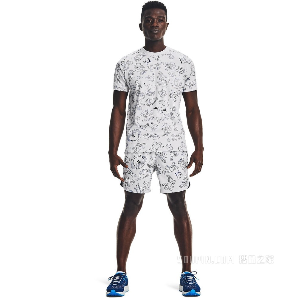 男士UA Your Face Off Print跑步短袖T恤