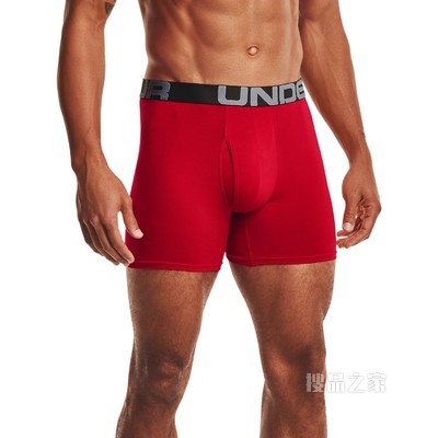 男士Charged Cotton® Boxerjock 6英寸内裤—3条装