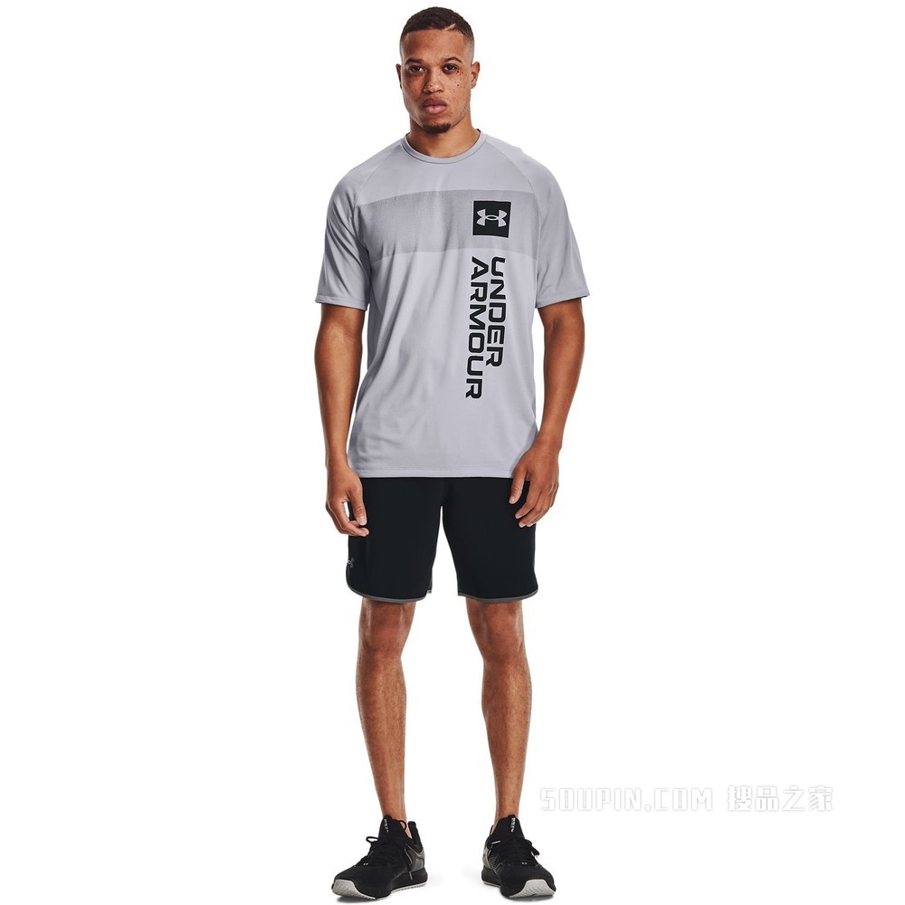 男士UA Tech 2.0 Vertical Wordmark短袖T恤