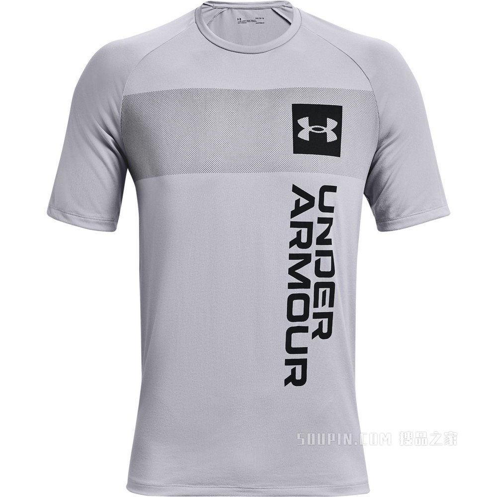 男士UA Tech 2.0 Vertical Wordmark短袖T恤