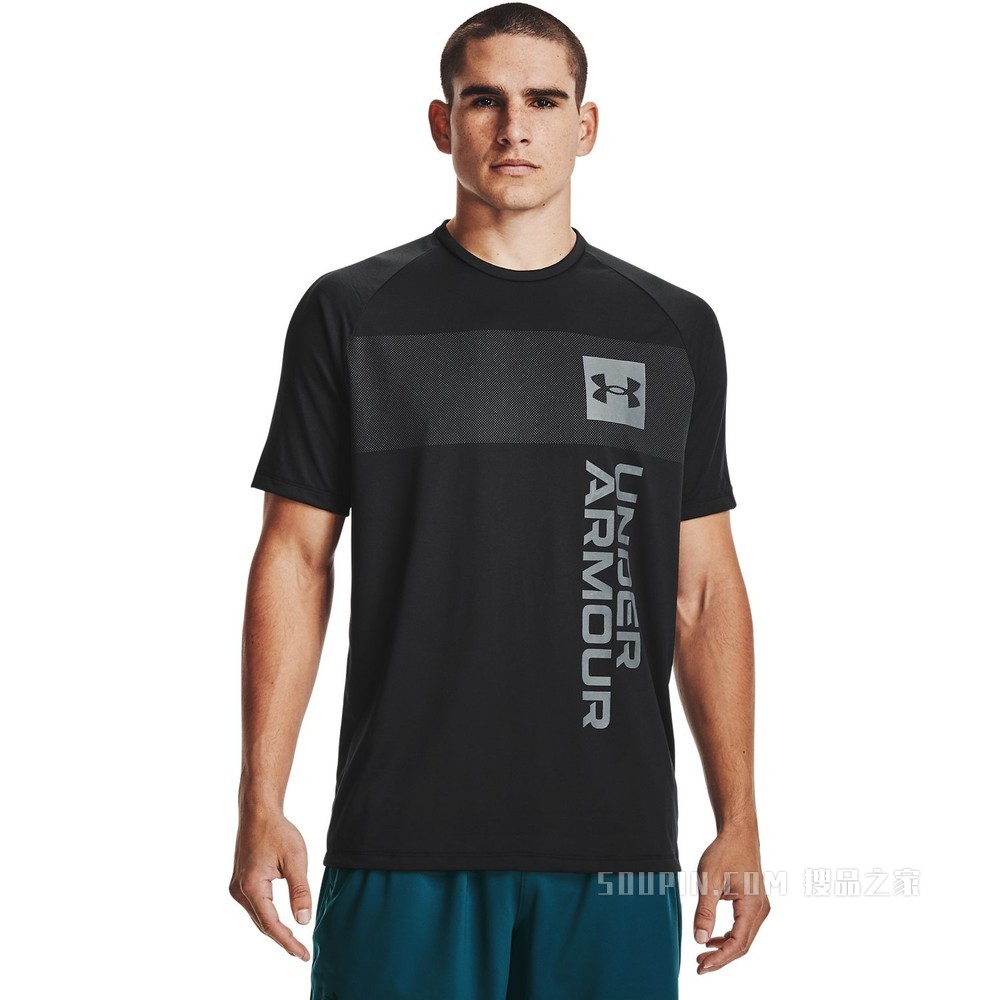 男士UA Tech 2.0 Vertical Wordmark短袖T恤