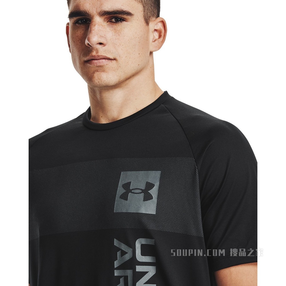 男士UA Tech 2.0 Vertical Wordmark短袖T恤