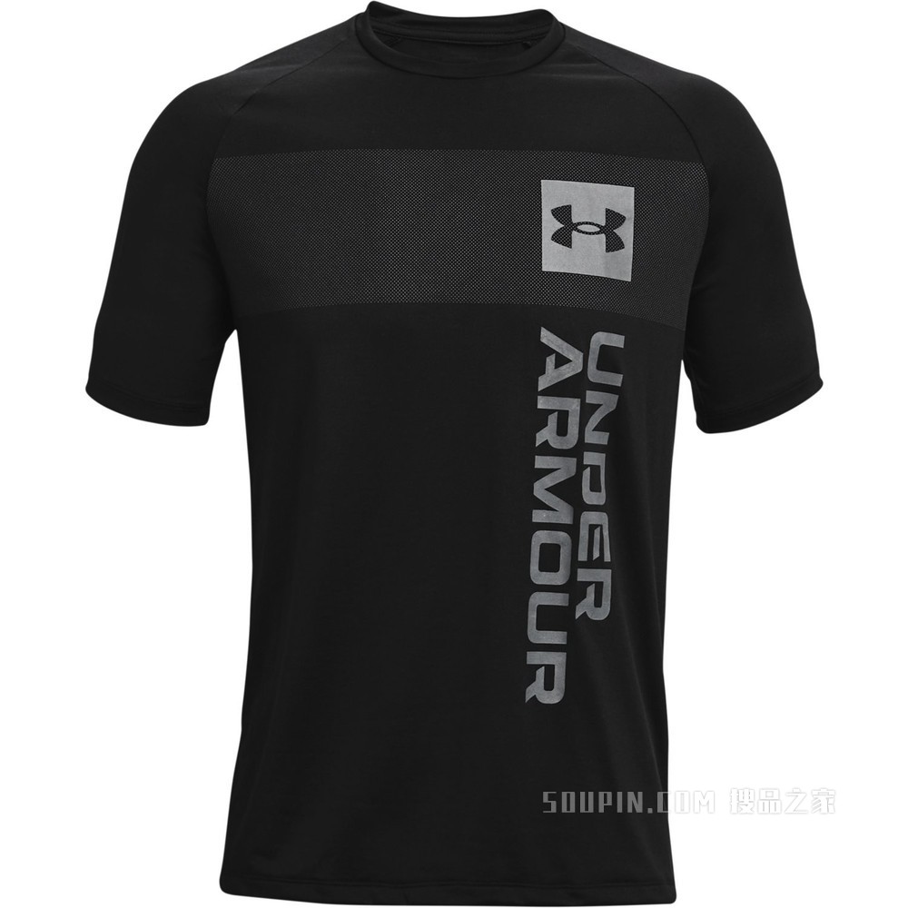 男士UA Tech 2.0 Vertical Wordmark短袖T恤