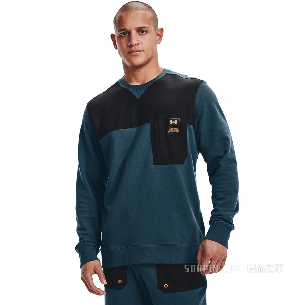 男士UA Rival Terry Scribble圆领运动衣