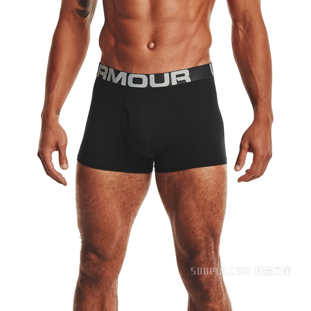 男士UA Charged Cotton® Boxerjock 3英寸内裤—3条装