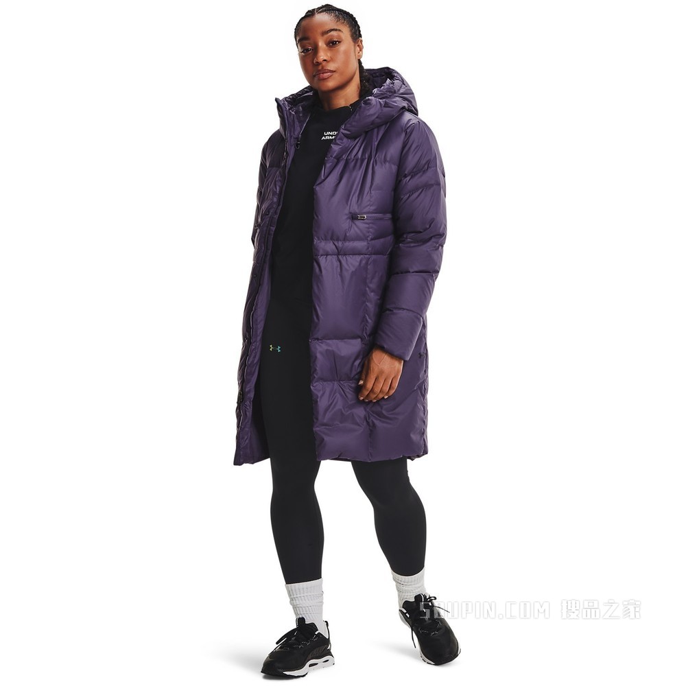 女士UA Armour长款羽绒外套