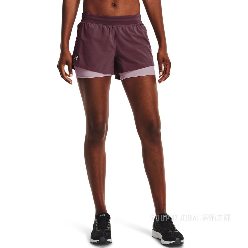 女士UA Iso-Chill 2合1跑步短裤
