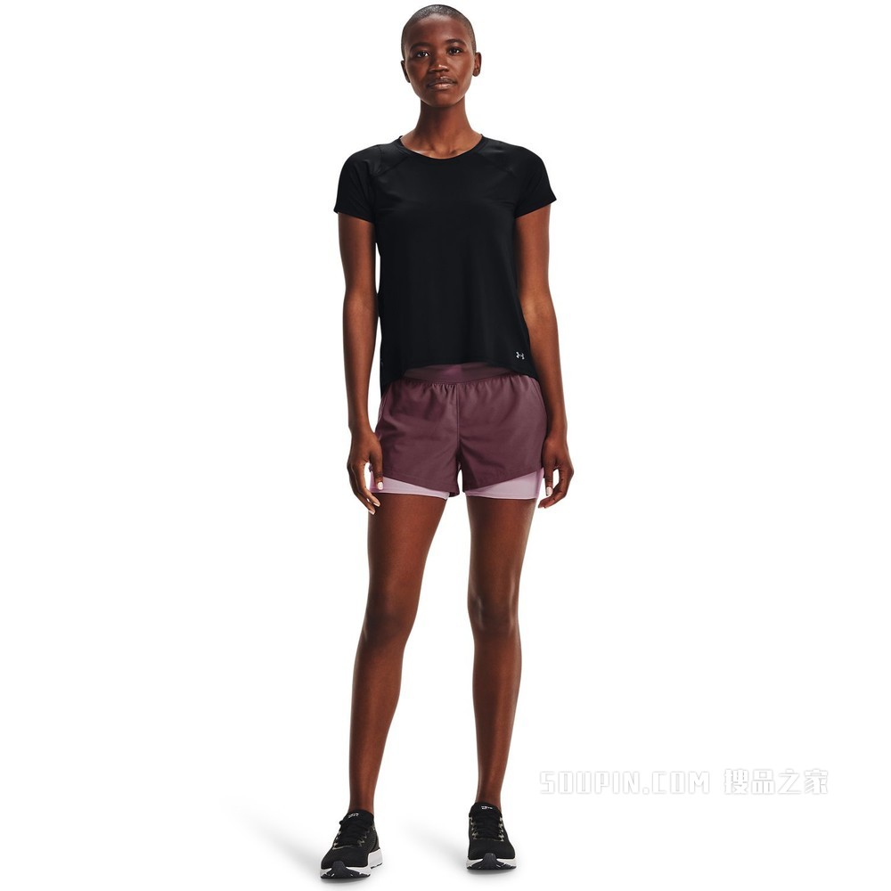 女士UA Iso-Chill 2合1跑步短裤