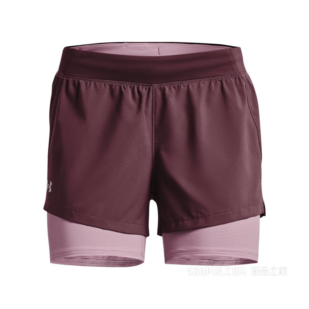 女士UA Iso-Chill 2合1跑步短裤
