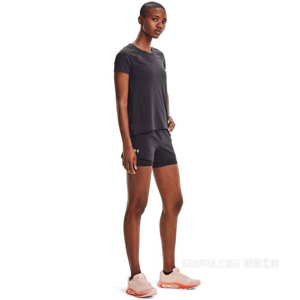 女士UA Iso-Chill二合一跑步短裤