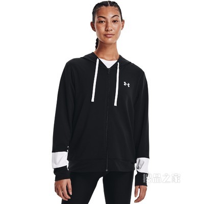 女士UA Rival Terry 全拉链连帽上衣
