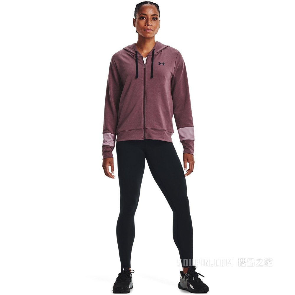 女士UA Rival Terry 全拉链连帽上衣