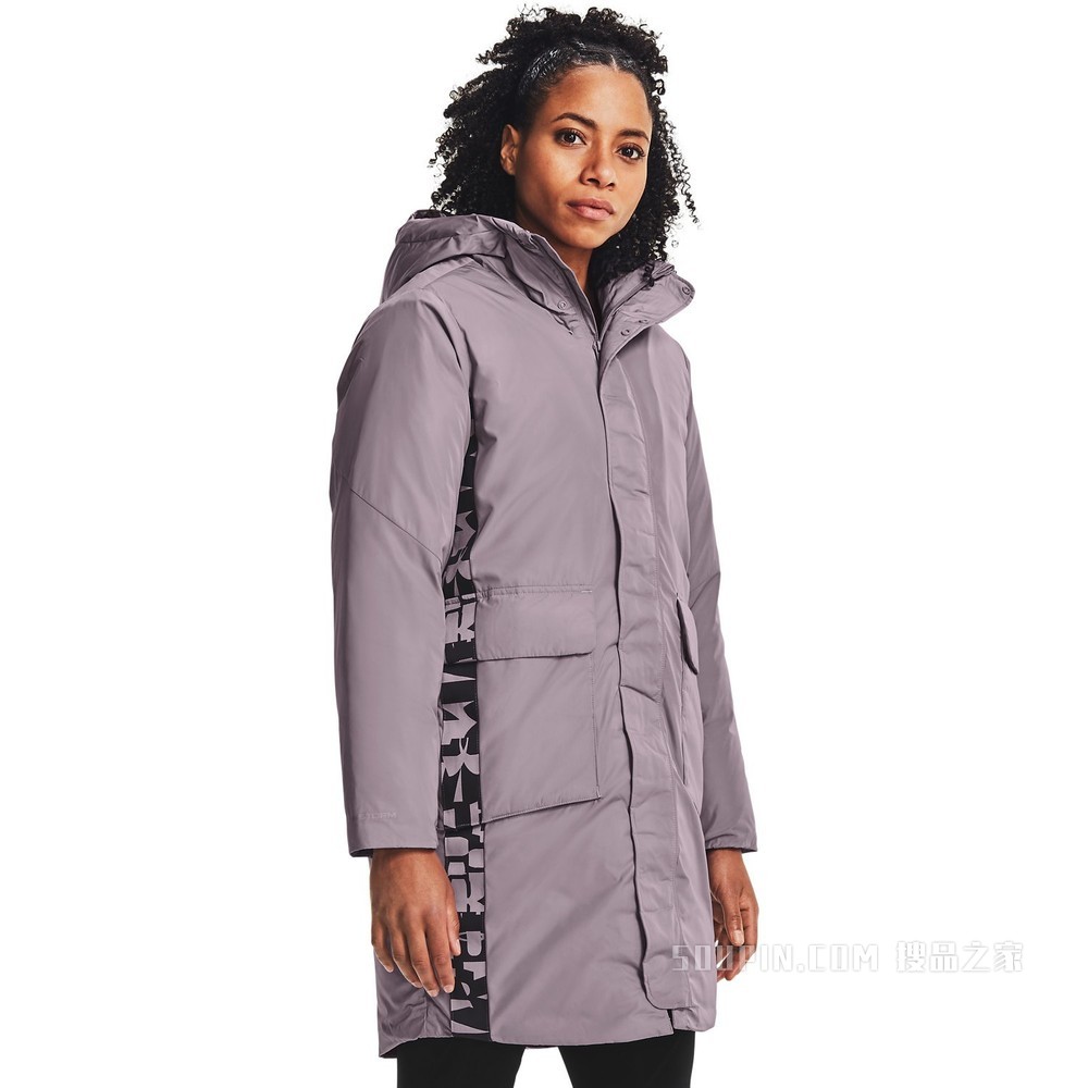 女士UA RECOVER长款羽绒外套