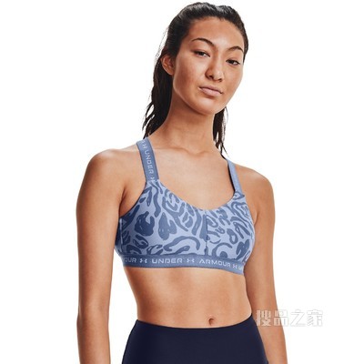 女士UA Crossback印花运动内衣—低强度