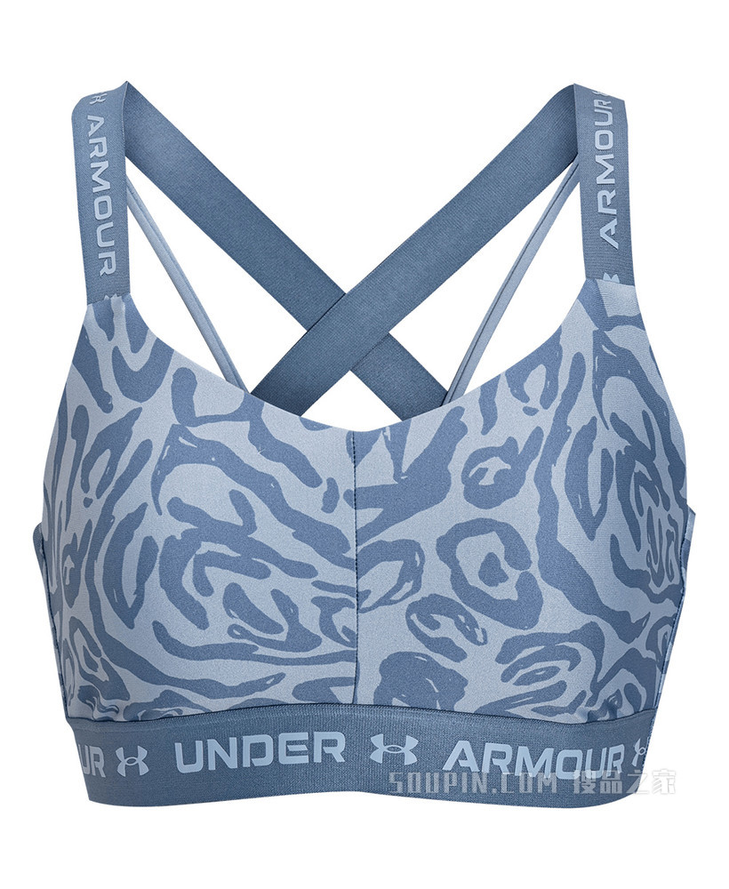 女士UA Crossback印花运动内衣—低强度