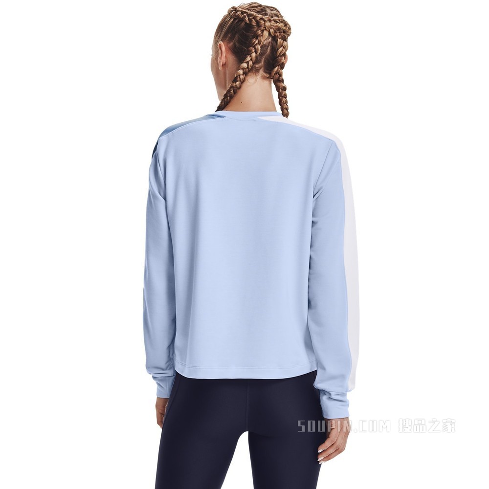 女士UA Rival Terry Colorblock圆领运动衣