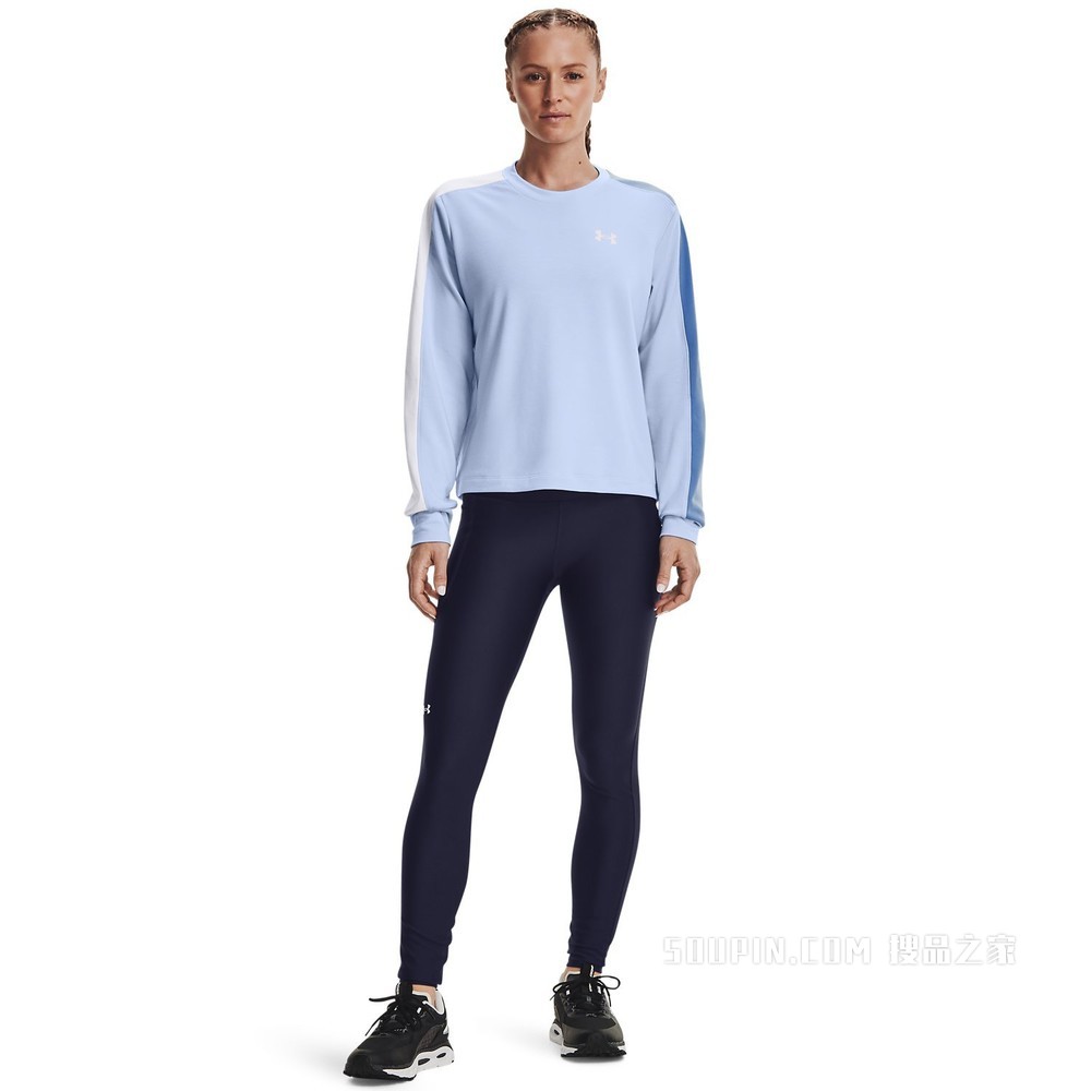 女士UA Rival Terry Colorblock圆领运动衣