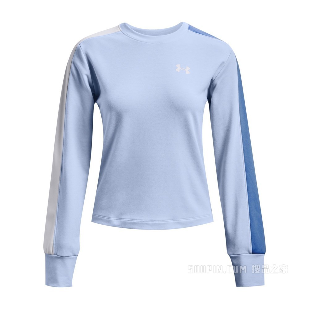 女士UA Rival Terry Colorblock圆领运动衣