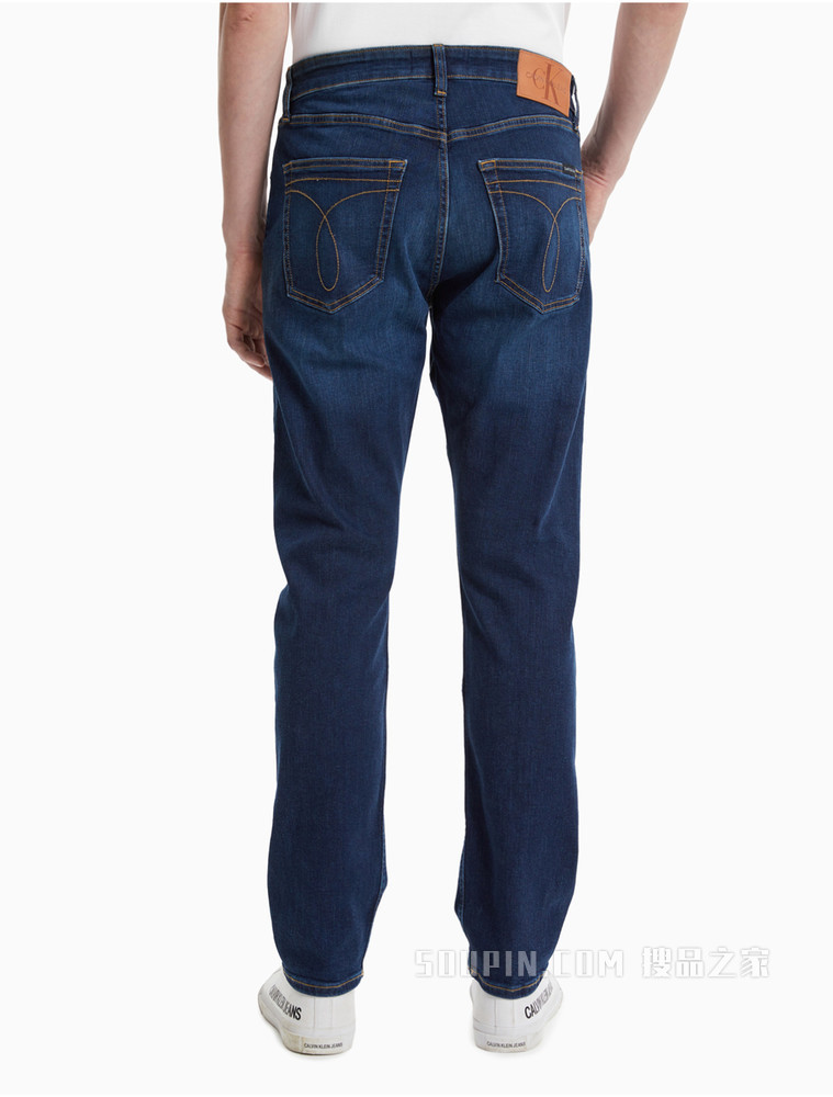 Calvin Klein 男士中腰楔形版复古LOGO皮标牛仔裤J317947