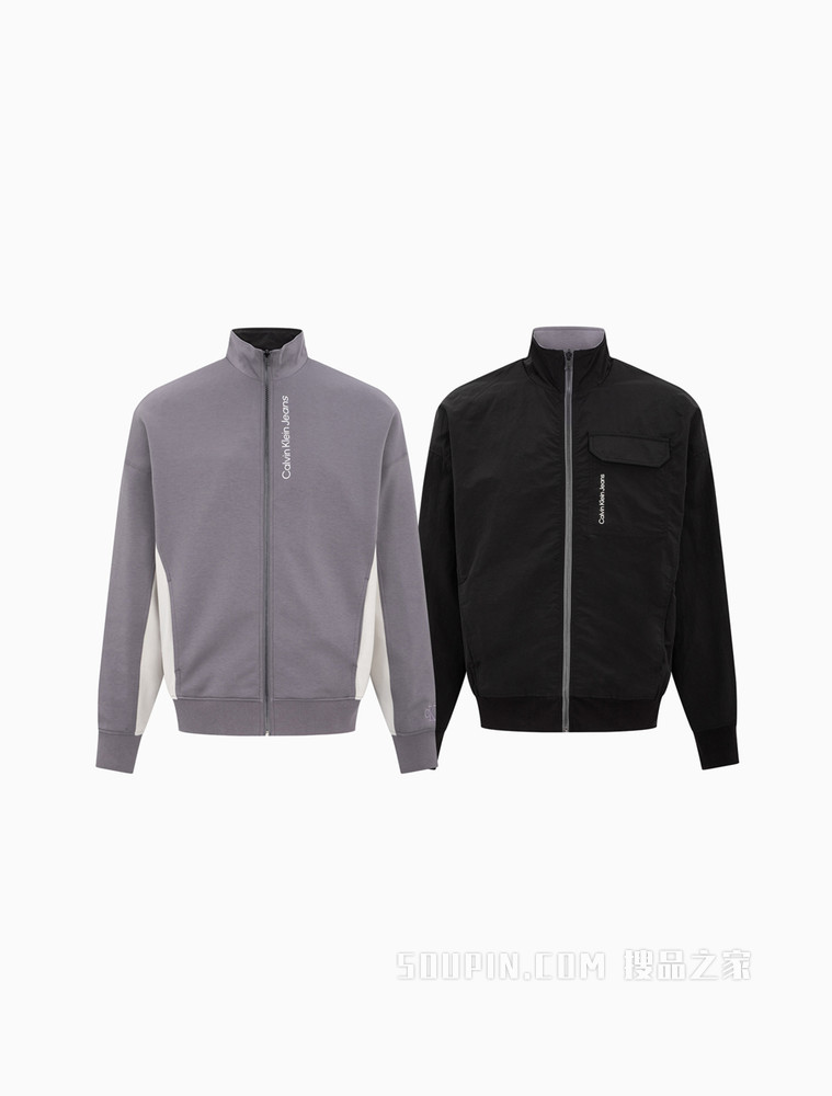 Calvin Klein 男士双面穿立体拼色印花夹克外套J319780