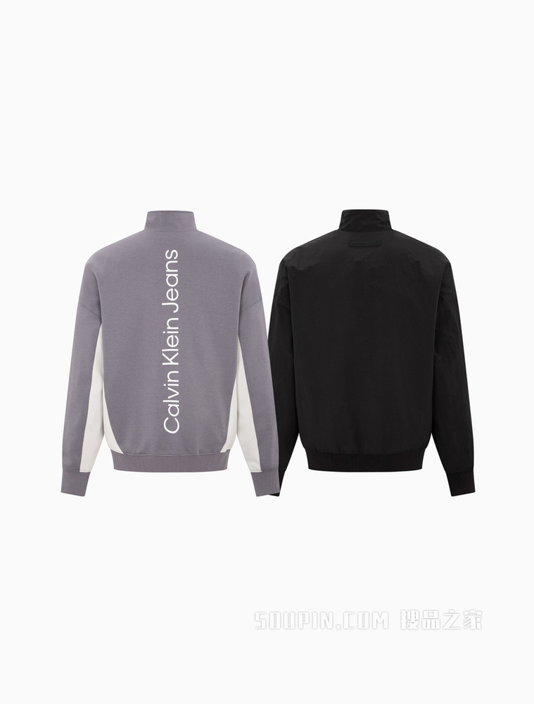 Calvin Klein 男士双面穿立体拼色印花夹克外套J319780